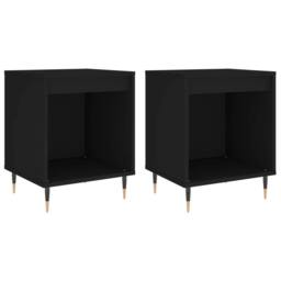 Berkfield Home Modern Bedside Cabinets 2 pcs Black 40x35x50 cm Engineered Wood - Size: 40 x 35 x 50 cm - thumbnail 3