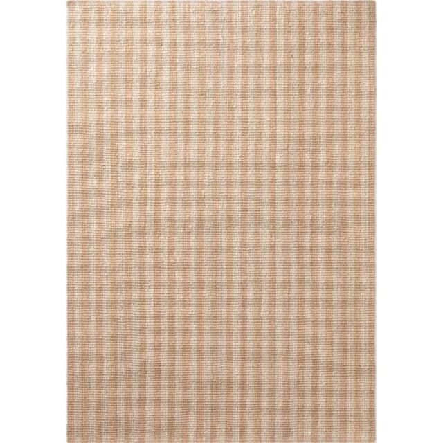 THE RUGS Amber Jute Rug & Runner Hand Woven Natural Fibre Striped 10mm Pile in Cream - Size: 160 cm x 230 cm - image 1