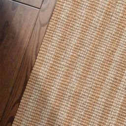 THE RUGS Amber Jute Rug & Runner Hand Woven Natural Fibre Striped 10mm Pile in Cream - Size: 160 cm x 230 cm - thumbnail 4