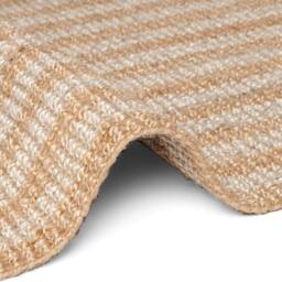 THE RUGS Amber Jute Rug & Runner Hand Woven Natural Fibre Striped 10mm Pile in Cream - Size: 160 cm x 230 cm - thumbnail 3