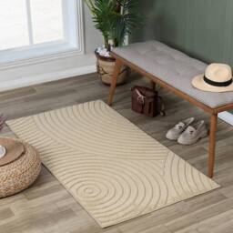 Livabliss Le Mans-Modern Beige Grey White 3D High & Low Pile Textured In- & Outdoor Rug - Size: 80 cm x 230 cm - thumbnail 8