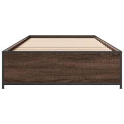 Berkfield Home Bed Frame without Mattress Brown Oak 100x200 cm - thumbnail 4