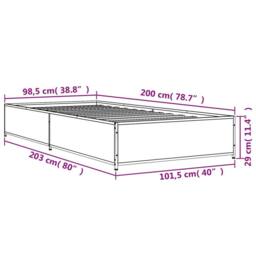 Berkfield Home Bed Frame without Mattress Brown Oak 100x200 cm - thumbnail 9