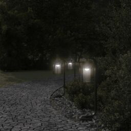 Berkfield Home Outdoor Floor Lamps 3pcs Black 60 cm Stainless Steel - thumbnail 3