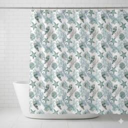 NESTLUNE SHOWER CURTAIN 100% POLYESTER FABRIC MODERN - thumbnail 6
