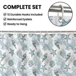 NESTLUNE SHOWER CURTAIN 100% POLYESTER FABRIC MODERN - thumbnail 5