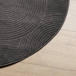 Berkfield Home Rug IZA Short Pile Scandinavian Look Anthracite √ò 100 cm in Charcoal - Size: Medium - thumbnail 4