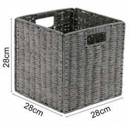 KORVIXA Grey 2-Pack Faux Wicker Storage Baskets - thumbnail 2