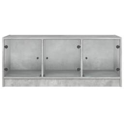 Berkfield Home Coffee Table with Glass Doors Concrete Grey 102x50x42 cm - Size: 102 x 50 x 42 cm - thumbnail 6