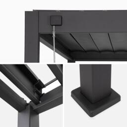 sweeek Louvered Pergola Aluminium 4 X 3m & 3 100cm Louver Panels in Grey - thumbnail 2