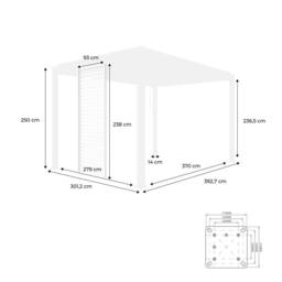 sweeek Louvered Pergola Aluminium 4 X 3m & 3 100cm Louver Panels in Grey - thumbnail 5