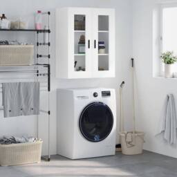 Berkfield Home Wall Mounted Cabinet White 69.5x34x90 cm - thumbnail 2