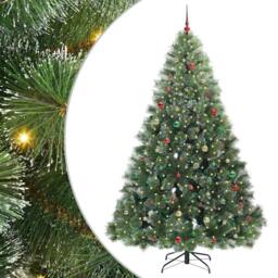 Berkfield Home Artificial Christmas Tree with 300 LEDs Green 240 cm PE & PVC - thumbnail 2