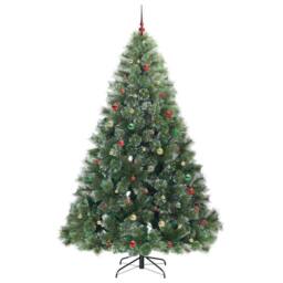 Berkfield Home Artificial Christmas Tree with 300 LEDs Green 240 cm PE & PVC - thumbnail 6