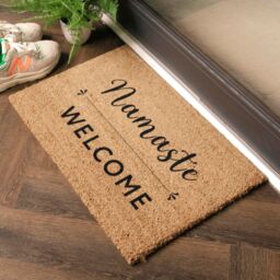 Artsy Mats Namaste Welcome Doormat (60 x 40cm) in Brown - Size: 40 cm x 60 cm - thumbnail 2