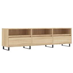 Berkfield Home TV Cabinet Sonoma Oak 150x30x44.5 cm Engineered Wood in Light Tan - thumbnail 1