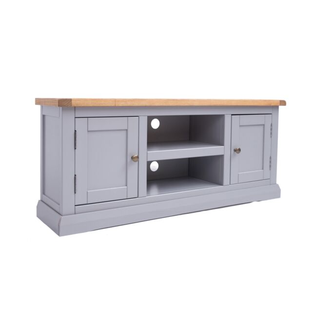 Cabinet Bits Rocca Grey 2 Door TV Cabinet Brass Knob - image 1
