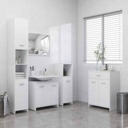 Berkfield Home Bathroom Cabinet White 60x33x80 cm Engineered Wood - Size: 60 x 33 x 80 cm - thumbnail 9