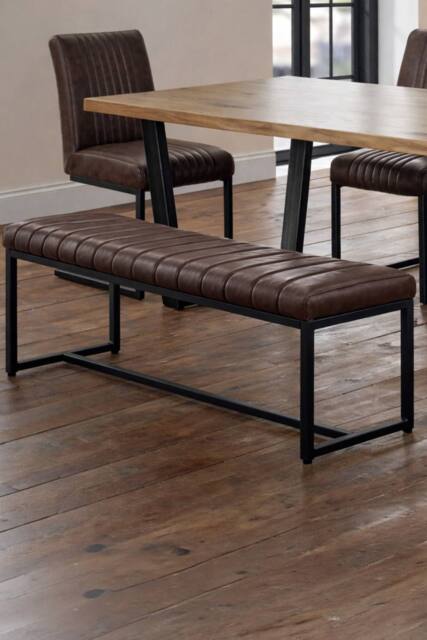 Julian Bowen Brooklyn 2 Seater Upholstered Dining Bench in Brown - image 1