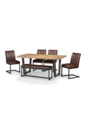 Julian Bowen Brooklyn 2 Seater Upholstered Dining Bench in Brown - thumbnail 6