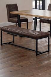 Julian Bowen Brooklyn 2 Seater Upholstered Dining Bench in Brown