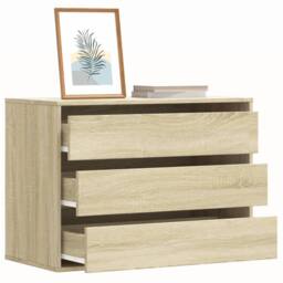 Berkfield Home Corner Chest of Drawers Sonoma Oak 80x41x58 cm Engineered Wood in Light Tan - Size: 80 x 41 x 58 cm - thumbnail 2