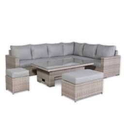 Furnishings For Less UK Outdoor Corner Sofa Set with Adjustable Rising Dining Table in Grey - thumbnail 5