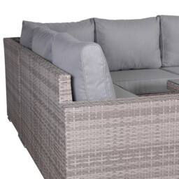 Furnishings For Less UK Outdoor Corner Sofa Set with Adjustable Rising Dining Table in Grey - thumbnail 9