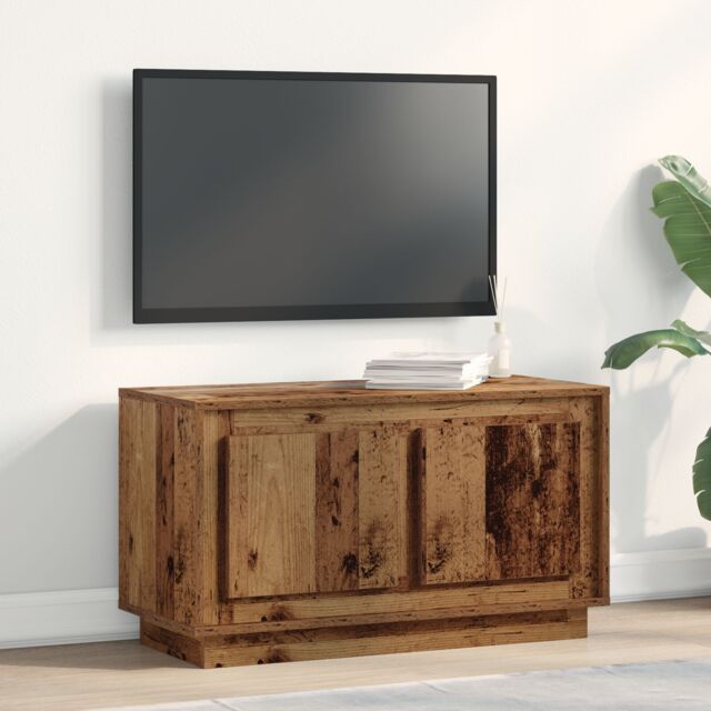 Berkfield Home TV Cabinet Old Wood 80x35x45 cm Engineered Wood in Brown - Size: 80 x 35 x 45 cm - image 1