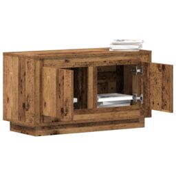 Berkfield Home TV Cabinet Old Wood 80x35x45 cm Engineered Wood in Brown - Size: 80 x 35 x 45 cm - thumbnail 3
