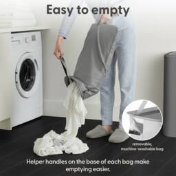 Keplin Collapsible Triple Laundry Basket with Lid & Removable Liner - 170L in Grey - thumbnail 9