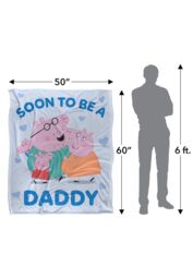 "Hasbro Peppa Pig Daddy Pig Soon To Be Silky Touch Blanket 50"" x 60"" in White" - thumbnail 5