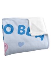 "Hasbro Peppa Pig Daddy Pig Soon To Be Silky Touch Blanket 50"" x 60"" in White" - thumbnail 3