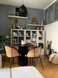 Nordlys Set of 2 Industrial Metal Cane Rattan Dining Chairs in Grey - thumbnail 6