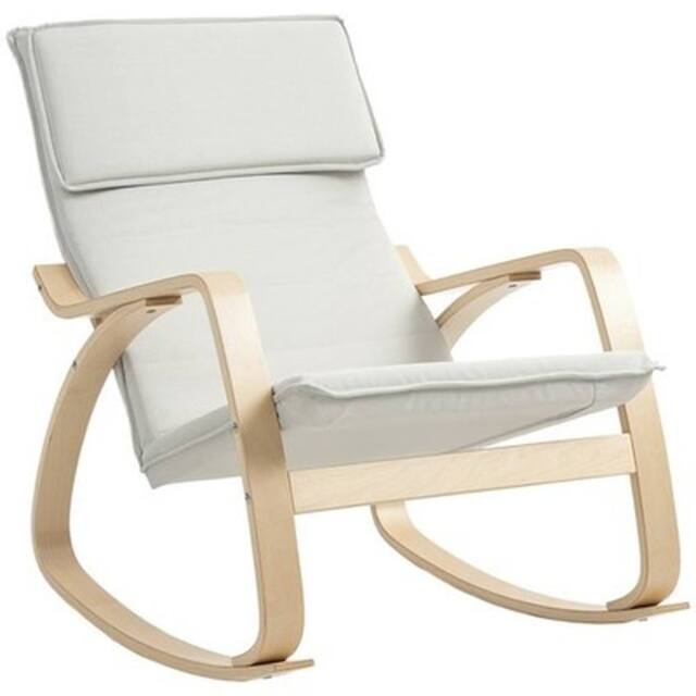 NESTLUNE Comfortable Relax Rocking Chair in Off-White - Size: 100 cm x 15 cm - image 1