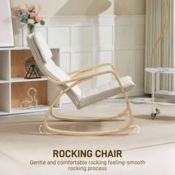 NESTLUNE Comfortable Relax Rocking Chair in Off-White - Size: 100 cm x 15 cm - thumbnail 5