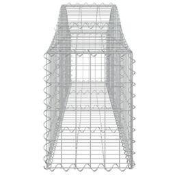 Berkfield Home Arched Gabion Baskets 2 pcs 200x30x40/60 cm Galvanised Iron in Silver - thumbnail 5
