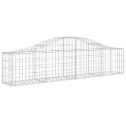 Berkfield Home Arched Gabion Baskets 2 pcs 200x30x40/60 cm Galvanised Iron in Silver - thumbnail 3