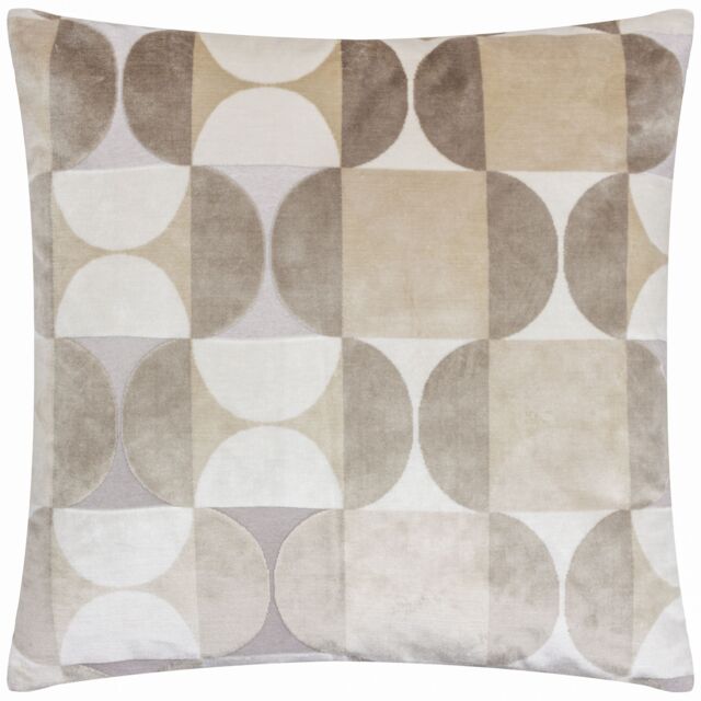Paoletti Bardot Cut Velvet Retro Cushion in Natural - Size: 50 cm x 50 cm - image 1