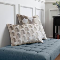 Paoletti Bardot Cut Velvet Retro Cushion in Natural - Size: 50 cm x 50 cm - thumbnail 6