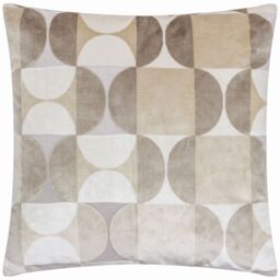 Paoletti Bardot Cut Velvet Retro Cushion in Natural - Size: 50 cm x 50 cm