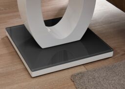 FurnitureboxUK Giovani Modern Square White High Gloss & Glass Top Side End Table Perfect for Living Rooms Hallways Bedrooms in Black - thumbnail 3