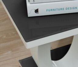 FurnitureboxUK Giovani Modern Square White High Gloss & Glass Top Side End Table Perfect for Living Rooms Hallways Bedrooms in Black - thumbnail 2
