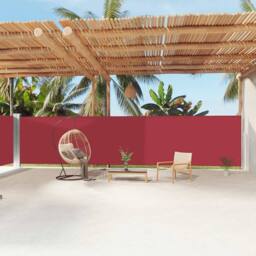 Berkfield Home Retractable Side Awning Red 180x1200 cm - thumbnail 2