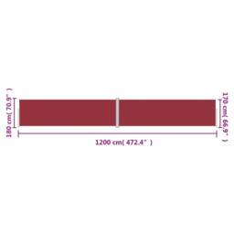 Berkfield Home Retractable Side Awning Red 180x1200 cm - thumbnail 8