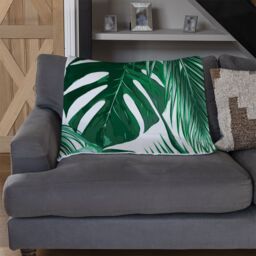Benjamin Tate Design Palm Leaves Blanket in Natural - Size: 120 cm x 150 cm - thumbnail 2