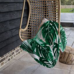 Benjamin Tate Design Palm Leaves Blanket in Natural - Size: 120 cm x 150 cm - thumbnail 4