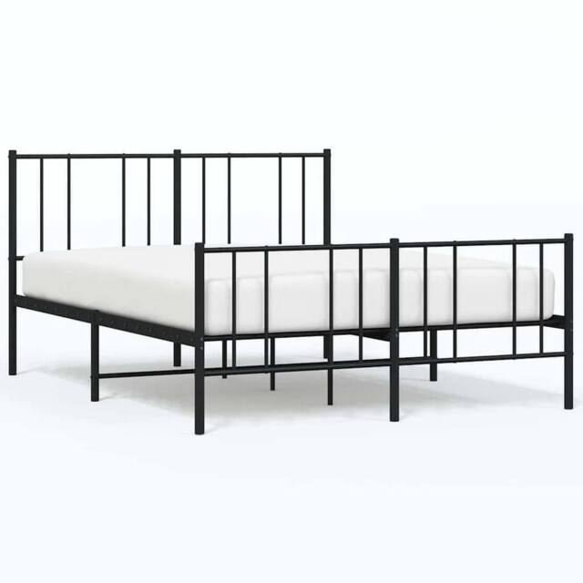 Berkfield Home Metal Bed Frame with Headboard & Footboard Black 160x200 cm - image 1