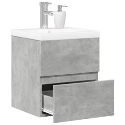 Berkfield Home Durable 2 Piece Bathroom Furniture Set Concrete Grey Engineered Wood - thumbnail 2