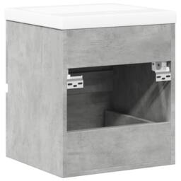 Berkfield Home Durable 2 Piece Bathroom Furniture Set Concrete Grey Engineered Wood - thumbnail 6